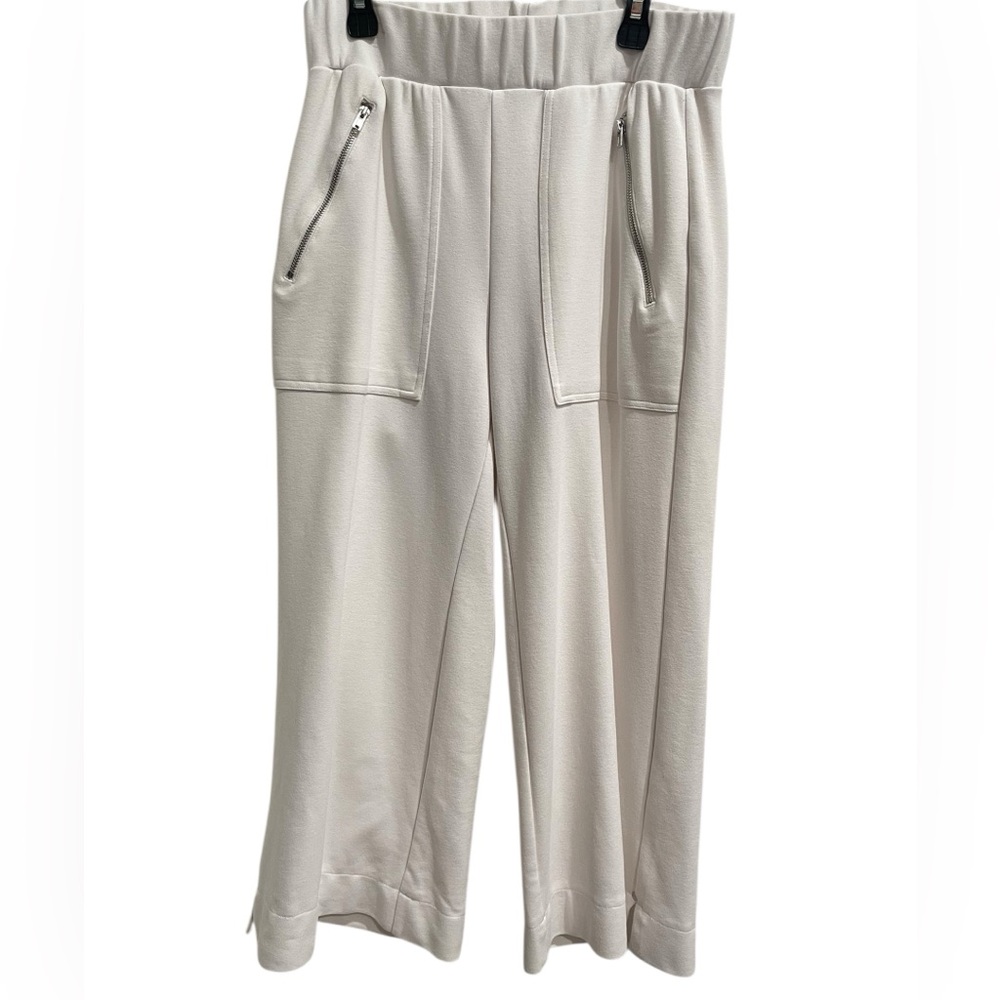 Soft Surroundings Caicos Crop Pants White Wide-Leg Pants Zip Pockets Size Xs